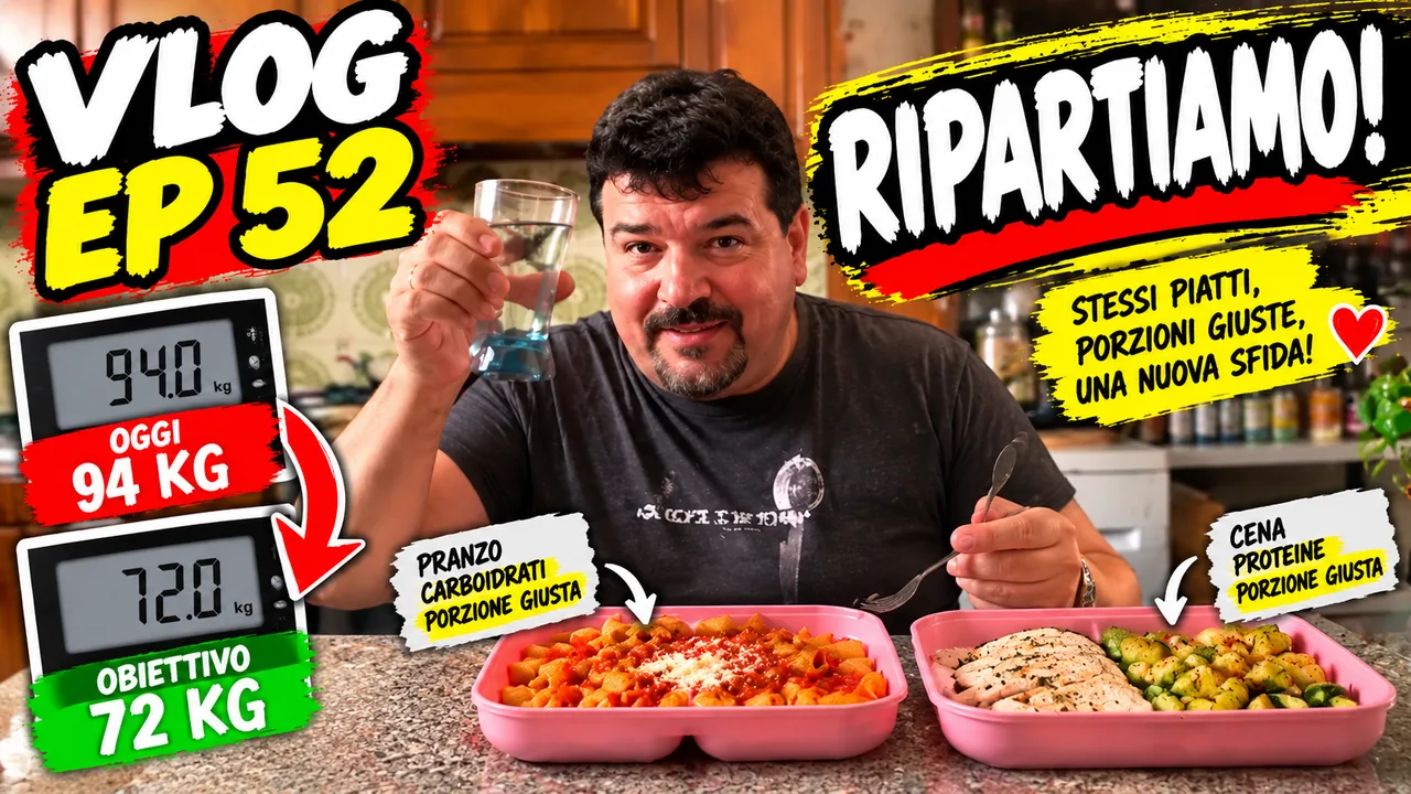 Copertina del vlog 52: Ripartiamo, da 94 a 72 kg
